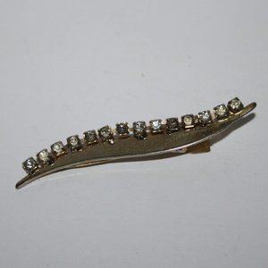 Vintage gold and rhinestone hair clip barrette